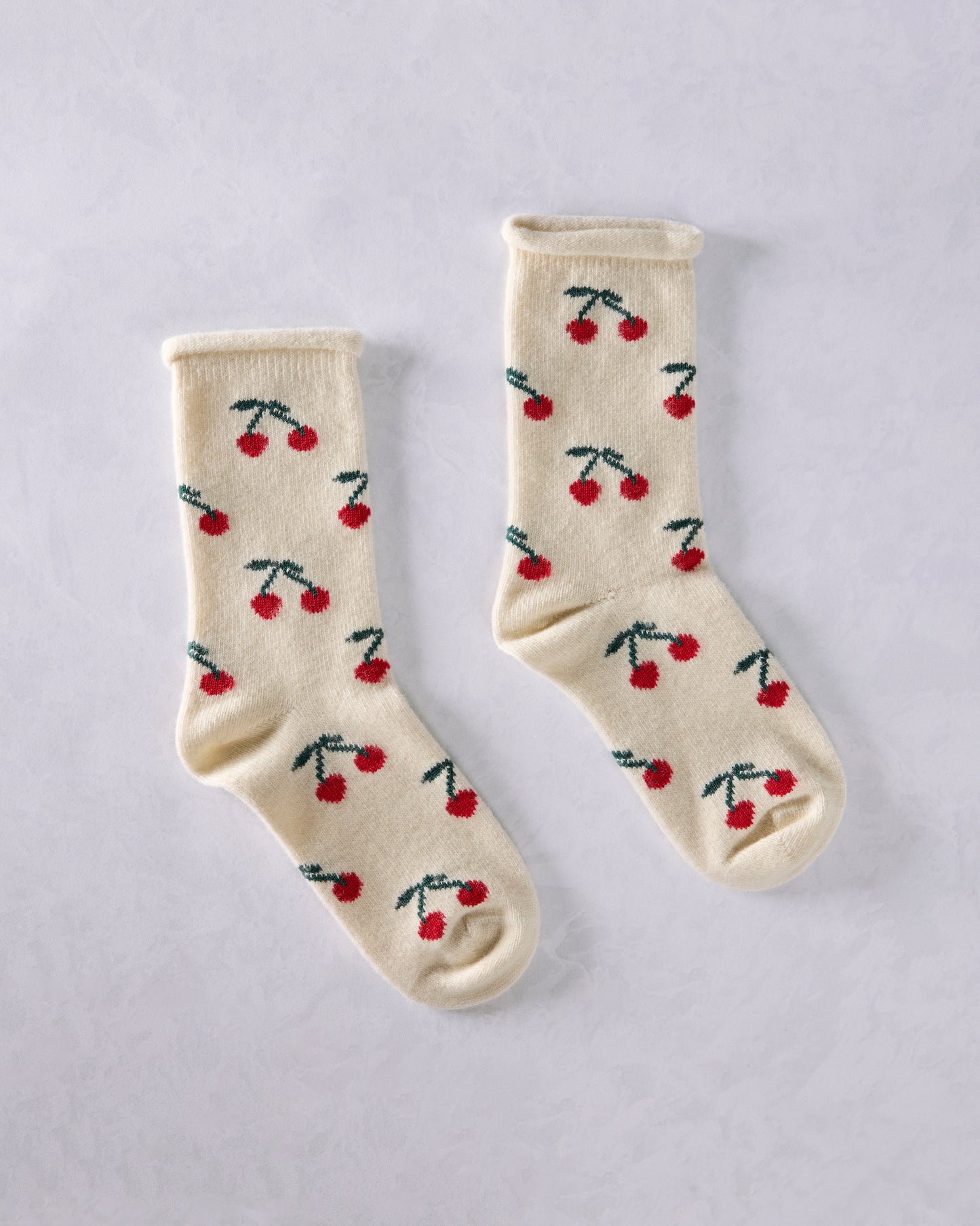 Ivory - Cherry Bomb Cashmere Crew Sock - Hansel from Basel