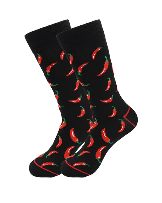 Chili Red - Men's Red Chili Pepper Socks - Real Sic - Printfresh