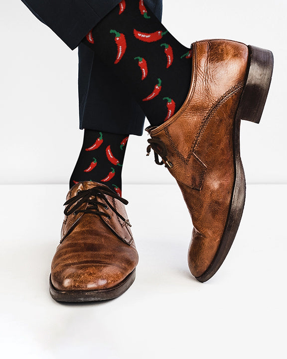 Chili Red - Men's Red Chili Pepper Socks - Real Sic - Printfresh
