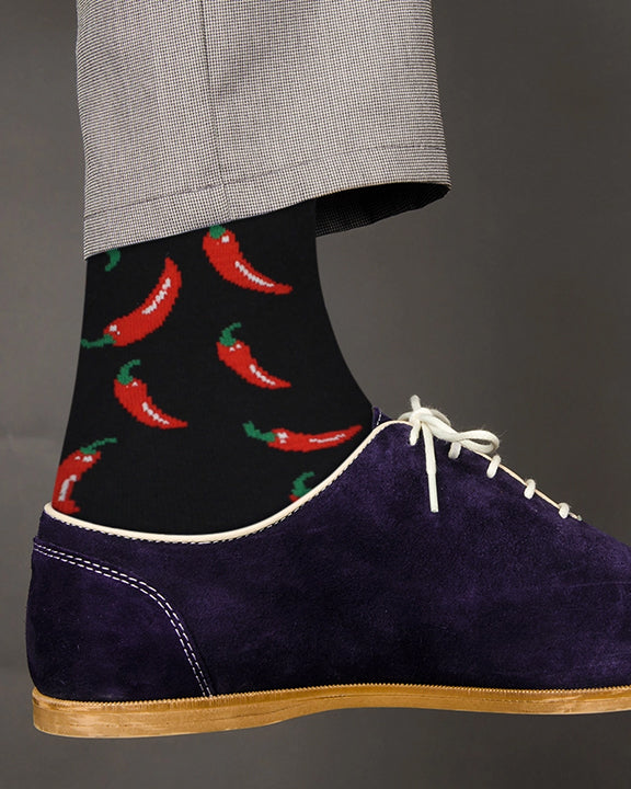 Chili Red - Men's Red Chili Pepper Socks - Real Sic - Printfresh