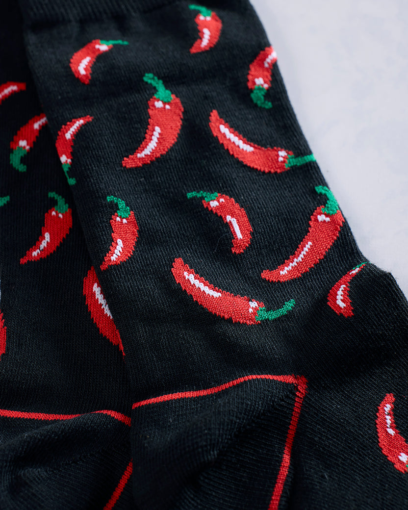 Chili Red - Men's Red Chili Pepper Socks - Real Sic