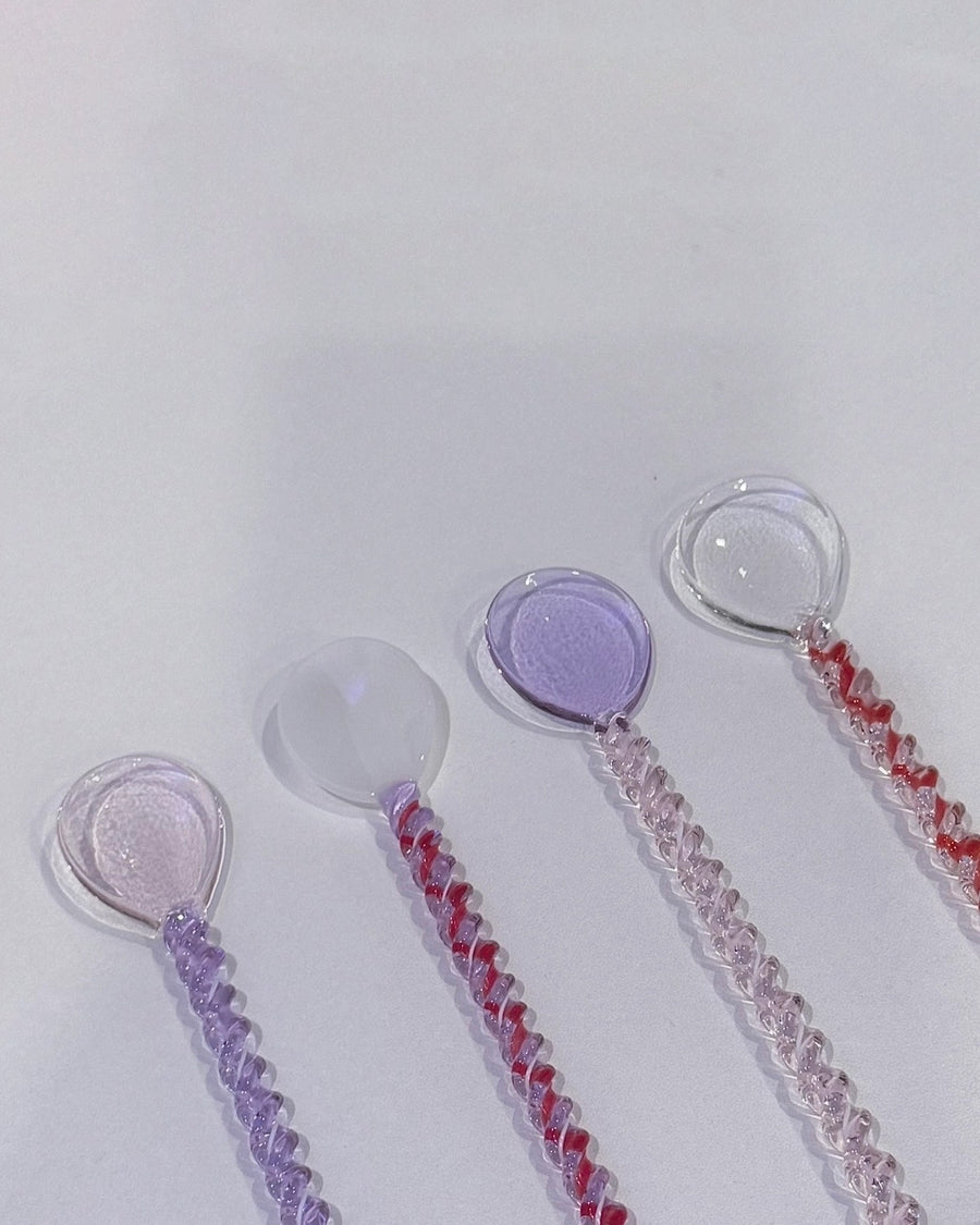 Pink/Lilac - Glass Stirring Spoon - Kessellate - Printfresh