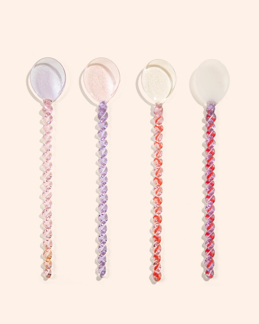 Pink/Lilac - Glass Stirring Spoon - Kessellate - Printfresh