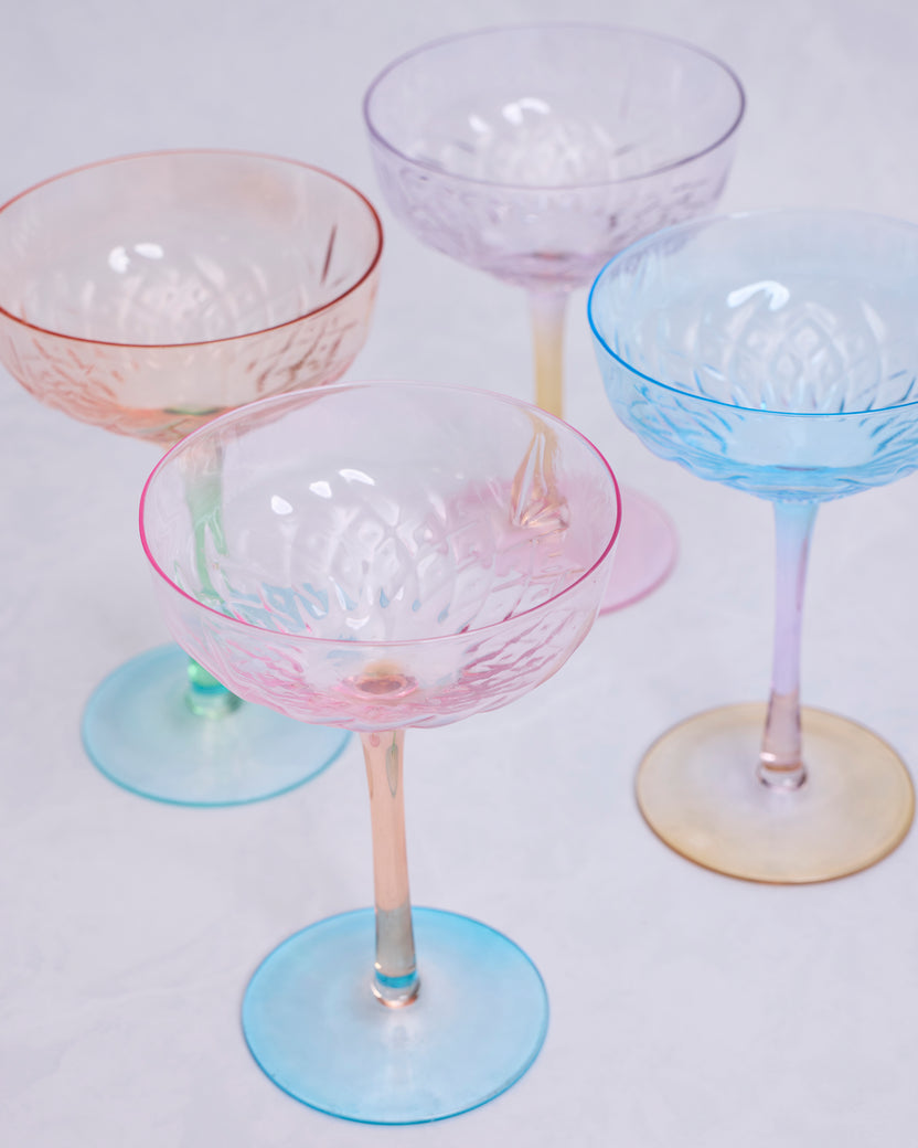 Multi Combo - Set of Four Colorful Coupes - Godinger - Printfresh