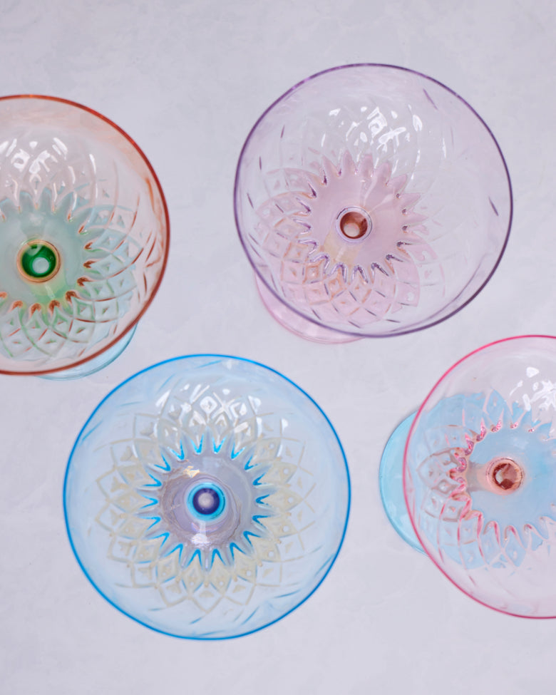 Multi Combo - Set of Four Colorful Coupes - Godinger - Printfresh