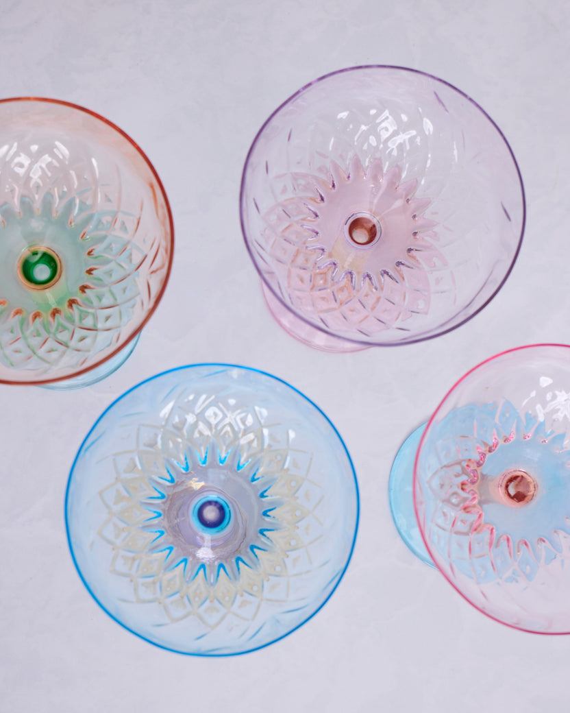 Multi Combo - Set of Four Colorful Coupes - Godinger - Printfresh