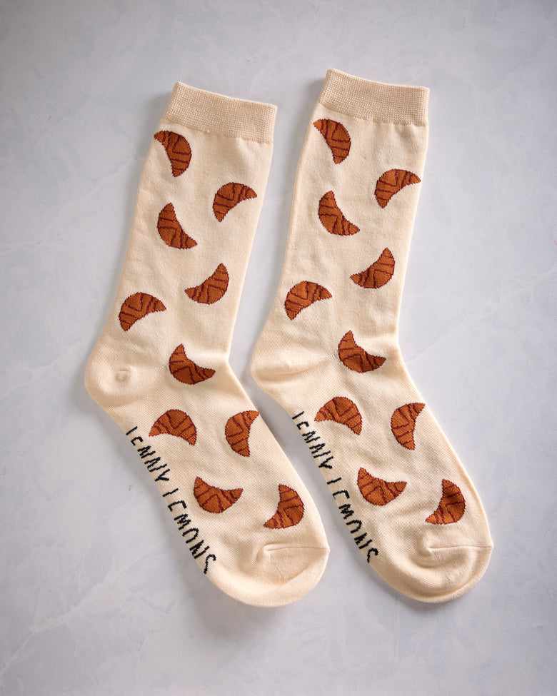 Croissant Combo - Croissant Crew Sock - Jenny Lemons - Printfresh