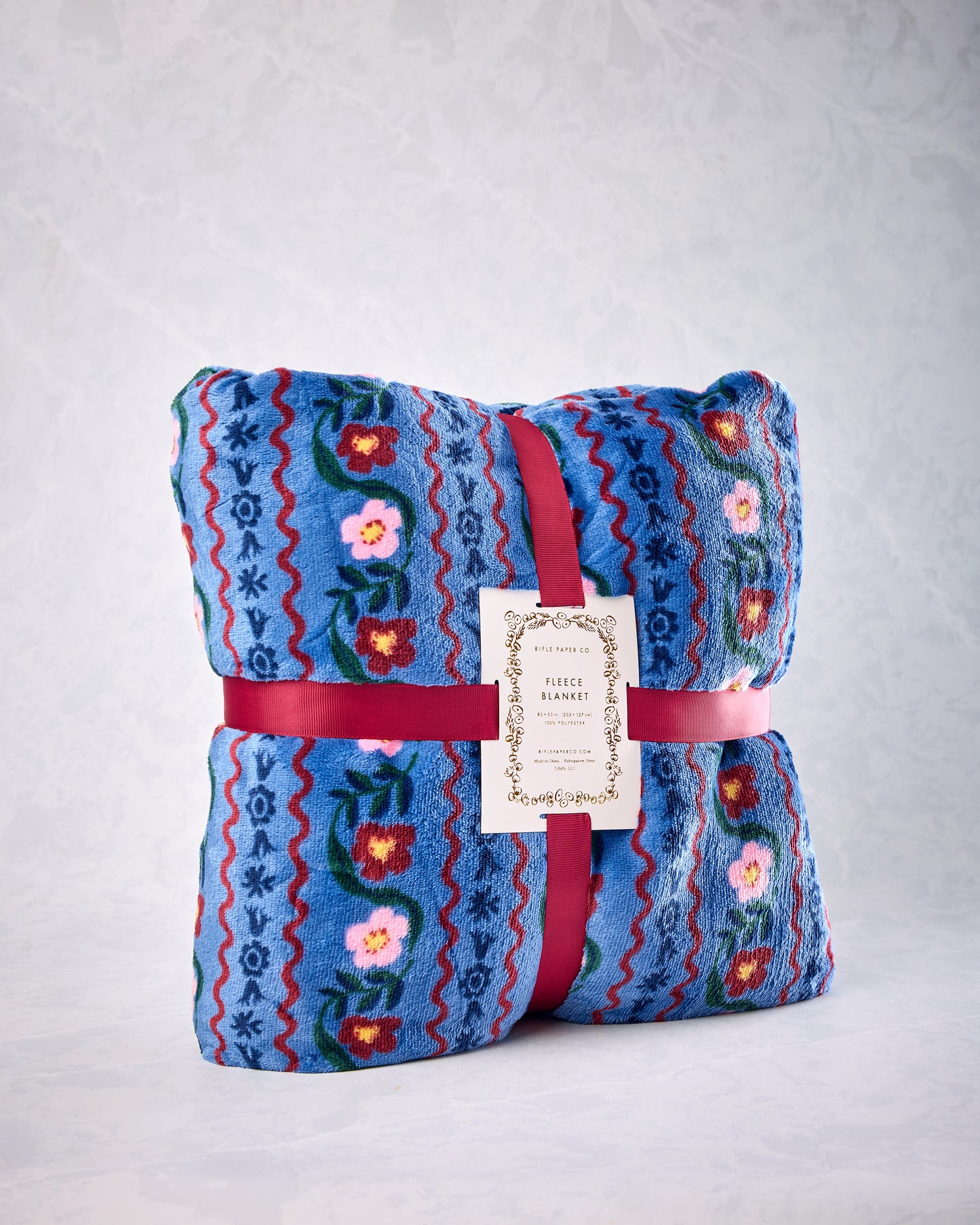 Blue Combo - Delphine Fleece Blanket - Rifle Paper - Printfresh