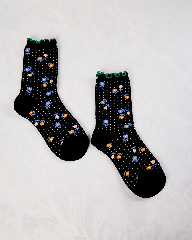 Black - Dottie Floral Crew - Hansel from Basel - Printfresh