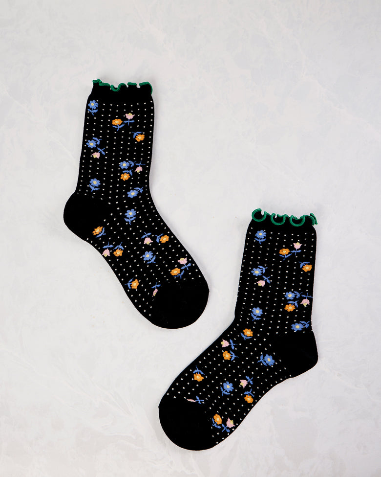 Black - Dottie Floral Crew - Hansel from Basel - Printfresh