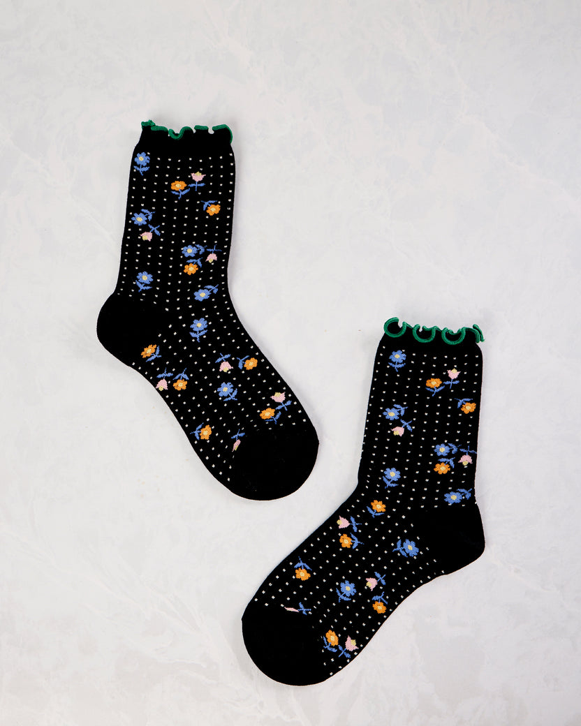 Black - Dottie Floral Crew - Hansel from Basel - Printfresh