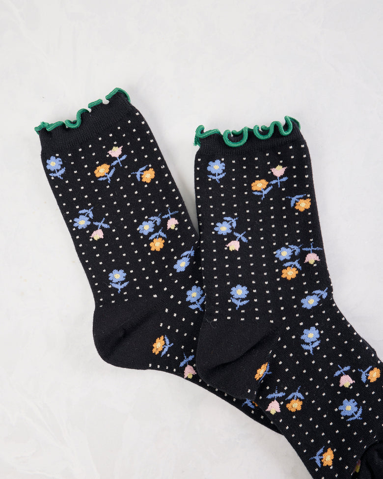 Black - Dottie Floral Crew - Hansel from Basel - Printfresh