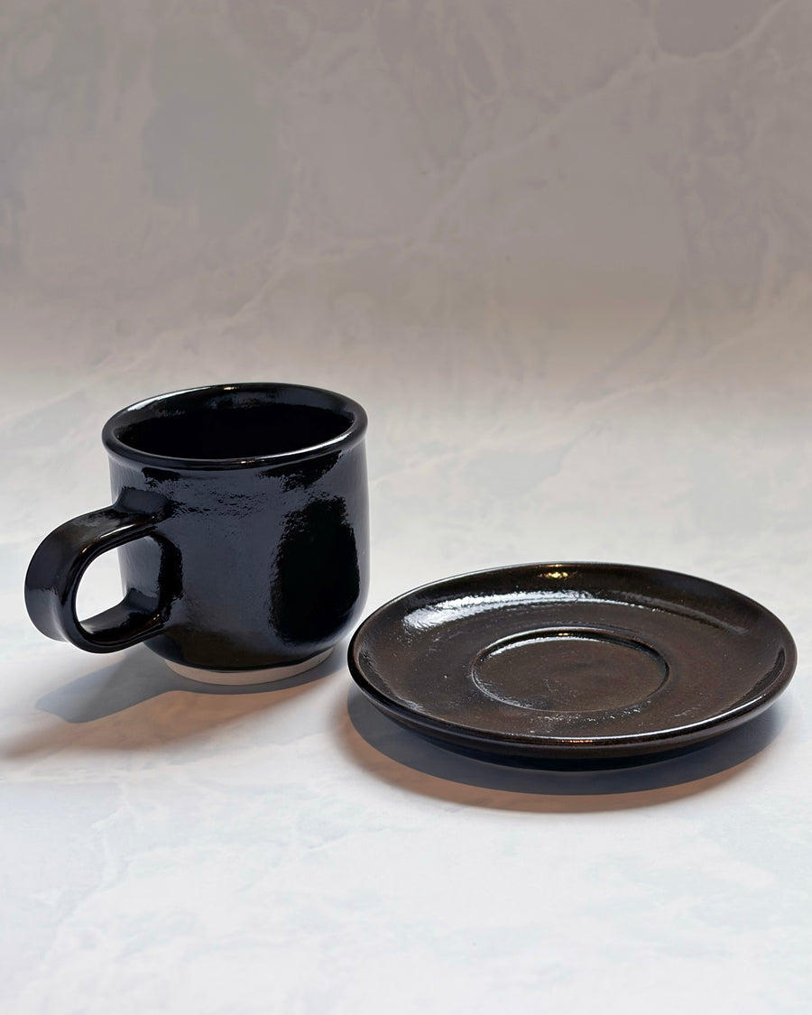 Black - Espresso Cup & Saucer - Object & Totem LLC
