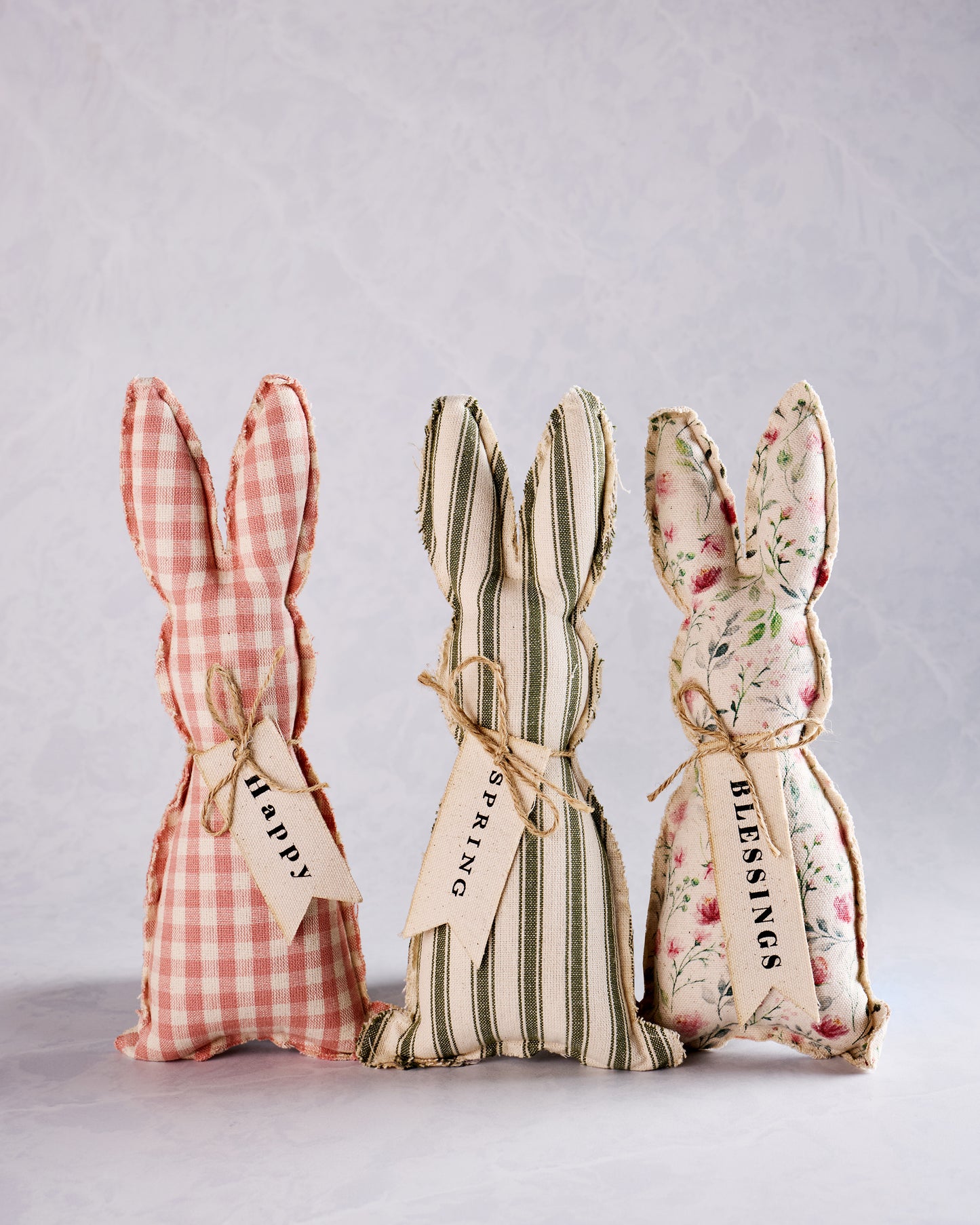 Pink Combo - Fabric Bunnies - Set of 3 - Audrey's Home & Gift - Printfresh