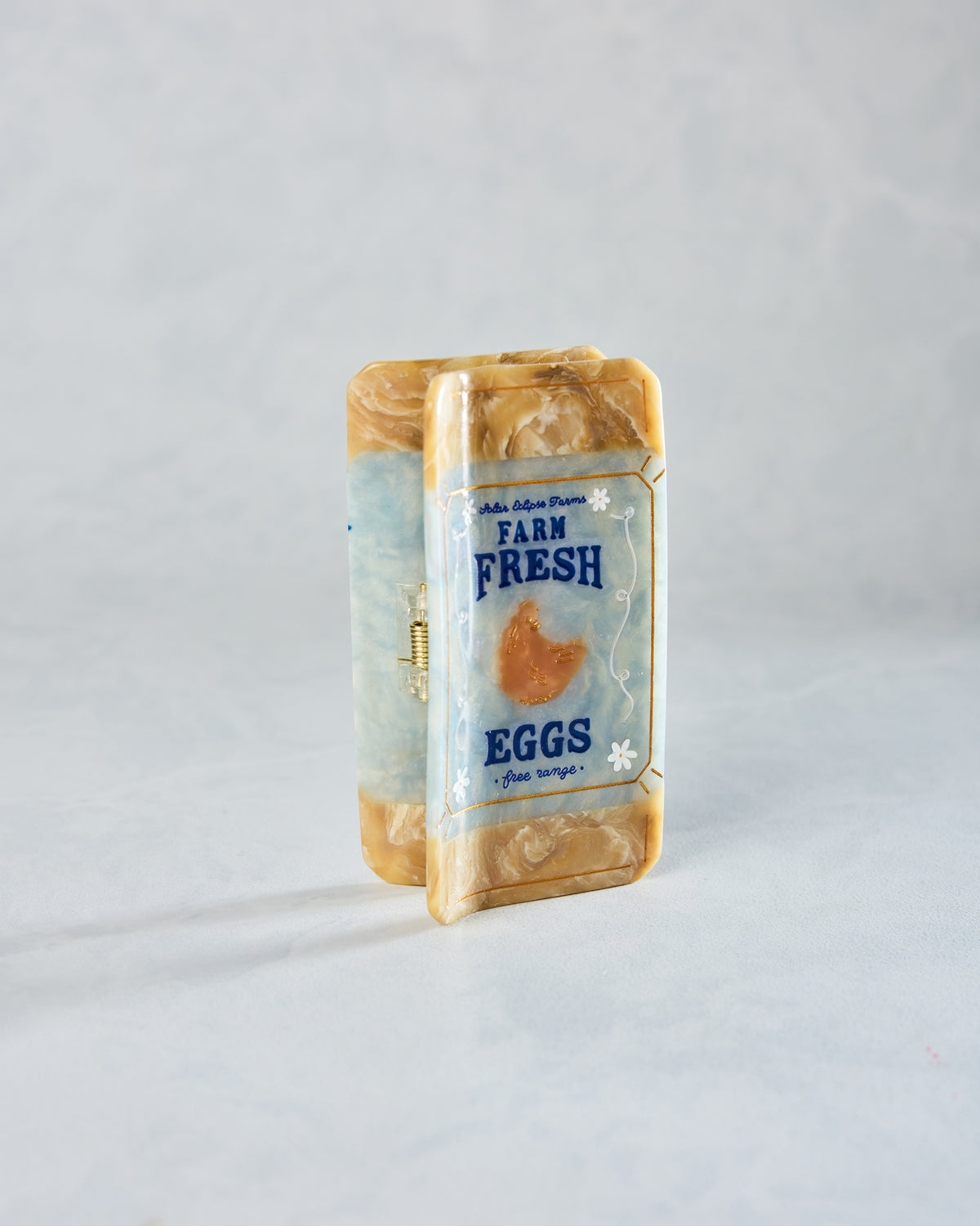Blue Combo - Hand Painted Farm Fresh Eggs Claw Hair Clip - Solar Eclipse - Printfresh