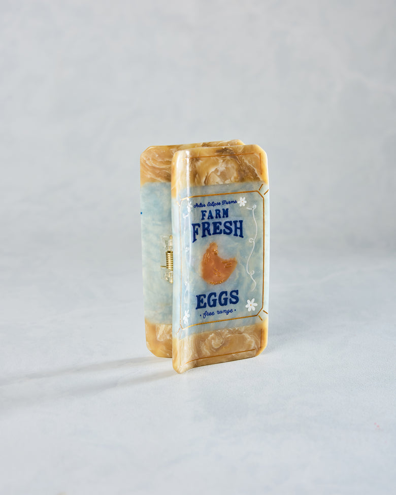 Blue Combo - Hand Painted Farm Fresh Eggs Claw Hair Clip - Solar Eclipse - Printfresh