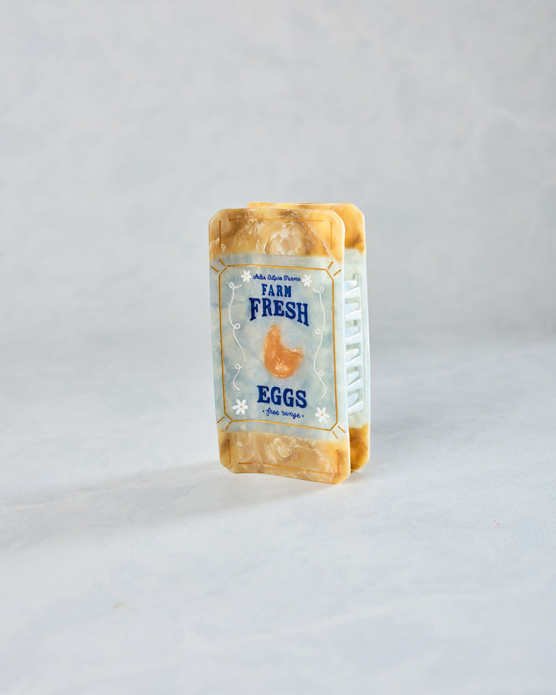 Blue Combo - Hand Painted Farm Fresh Eggs Claw Hair Clip - Solar Eclipse - Printfresh