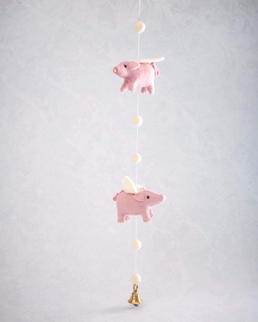 Pink Combo - Felt Flying Pig Garland - Ganapati - Printfresh