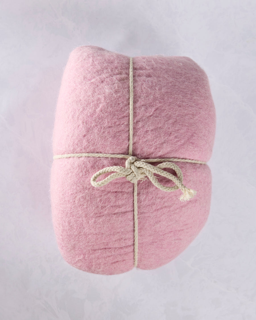 Pink - Premium Felted Wool Cat Cave Bed - Fuzzy cove