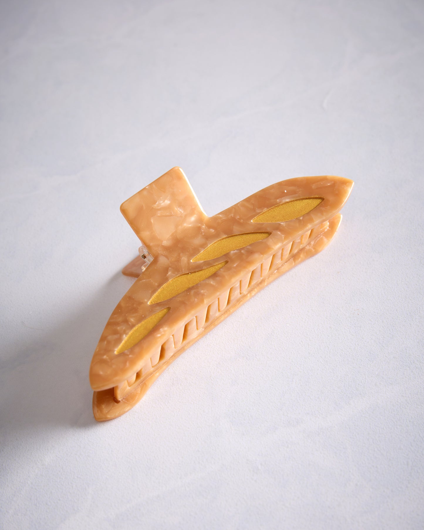 Brown Combo - Hand Painted French Baguette Bread Claw Hair Clip - Solar Eclipse - Printfresh