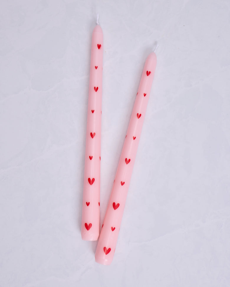 Pink Combo - French Heart Printed Pole Candle - Girly - Printfresh