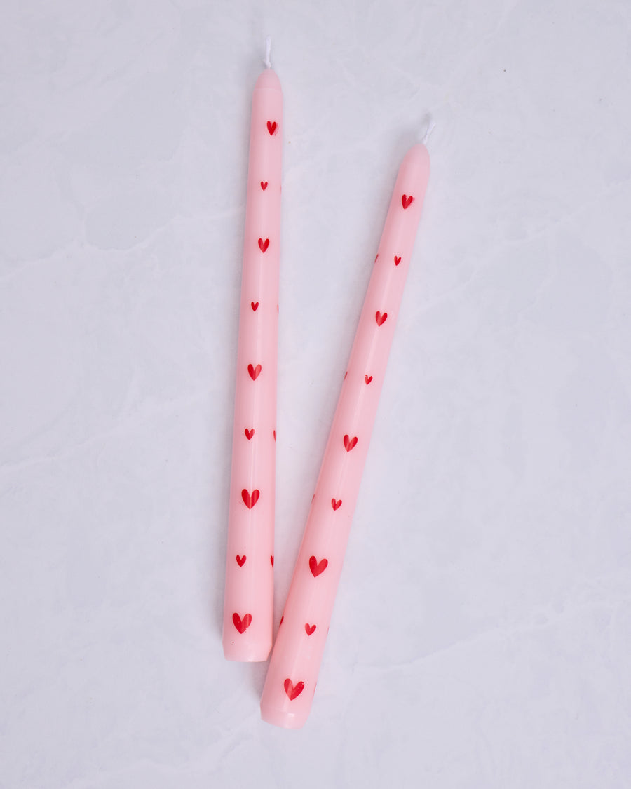 Pink Combo - French Heart Printed Pole Candle - Girly - Printfresh