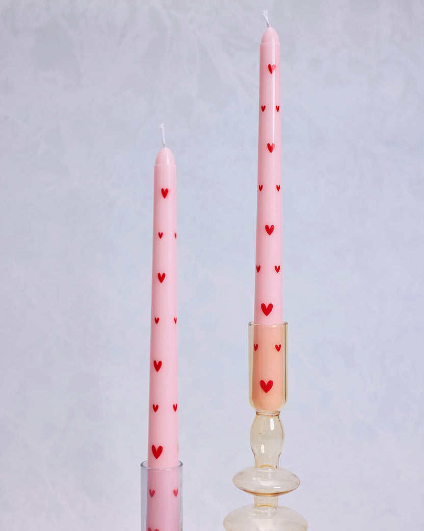Pink Combo - French Heart Printed Pole Candle - Girly - Printfresh