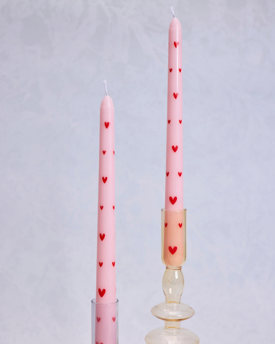Pink Combo - French Heart Printed Pole Candle - Girly - Printfresh