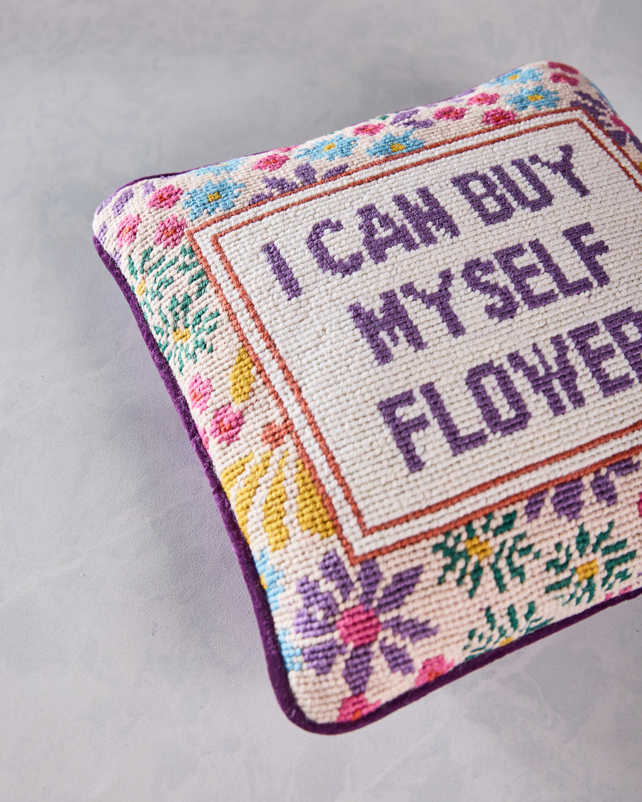 Multi - Flowers Needlepoint Pillow - Furbish - Printfresh