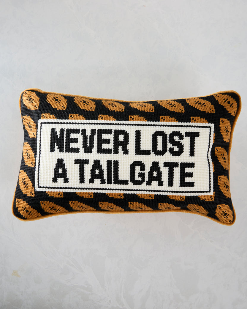 Multi - Never Lost A Tailgate Needlepoint Pillow - Furbish Studio