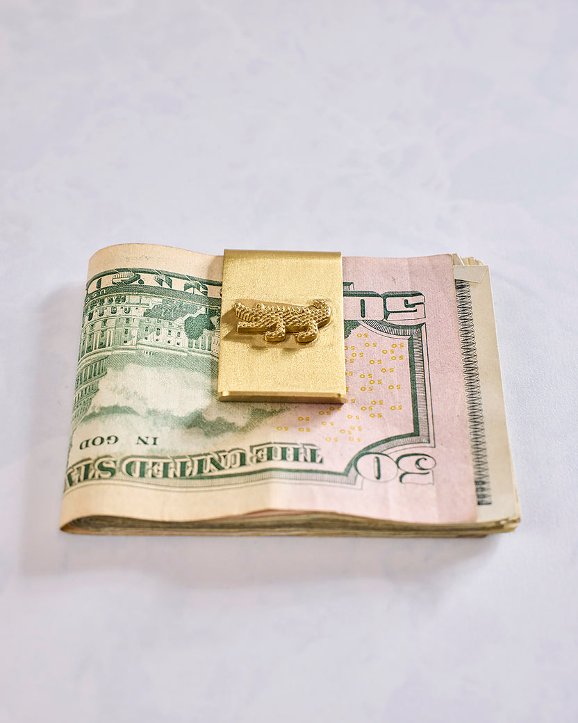 Gold - Crocodile Money Clip - Curated Basics