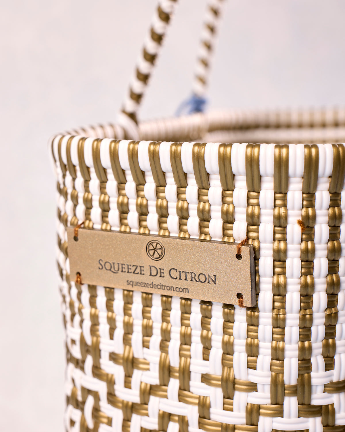 Gold & White - Preppy Tile Gold & White Citron Tote - Squeeze de Citron - Printfresh