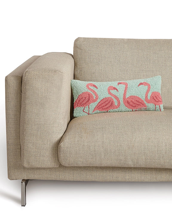 Green Combo - Flamingo Beach Hook Pillow - Peking Handicraft - Printfresh