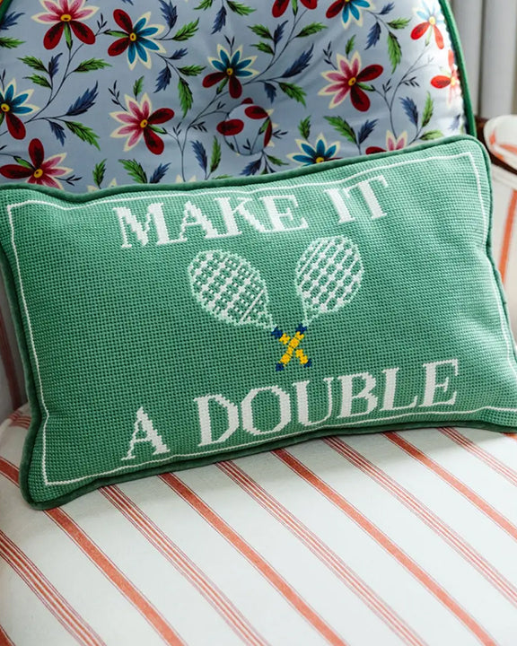 Green Combo - Make it a Double Needlepoint Pillow - Furbish Studio - Printfresh