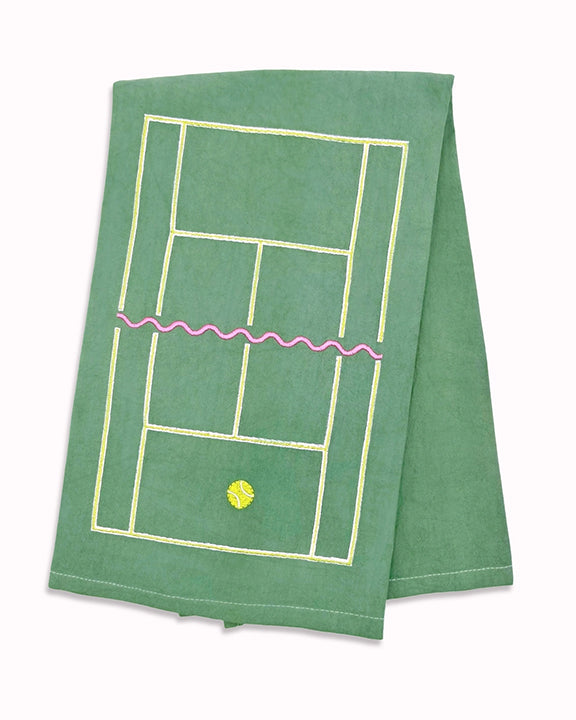 Green Combo - Tennis Time Teal Towel - Lynen - Printfresh