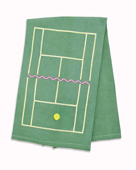 Green Combo - Tennis Time Teal Towel - Lynen - Printfresh