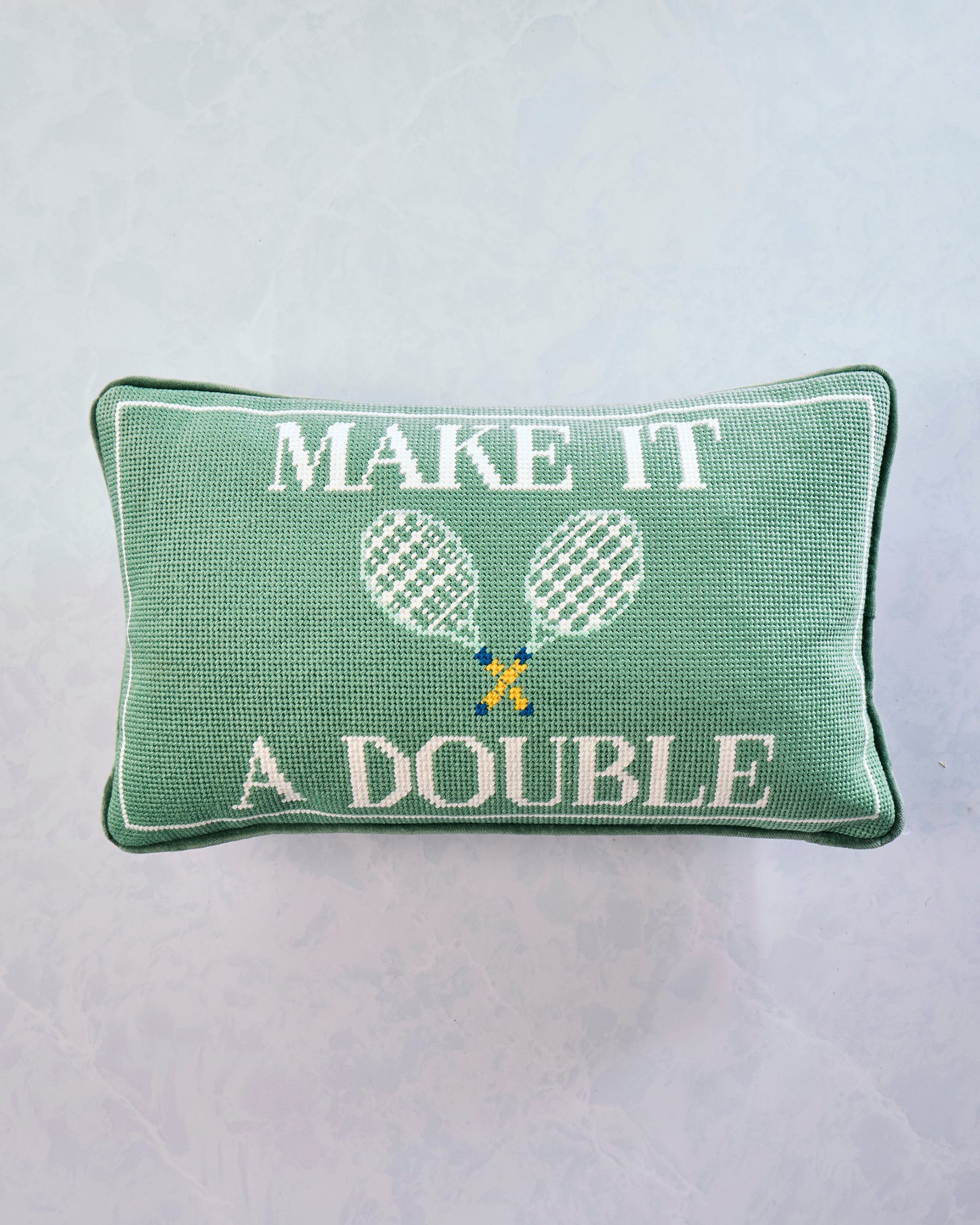 Green Combo - Make it a Double Needlepoint Pillow - Furbish Studio