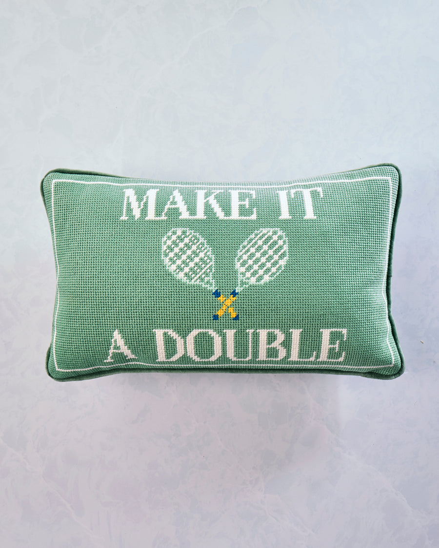 Green Combo - Make it a Double Needlepoint Pillow - Furbish Studio