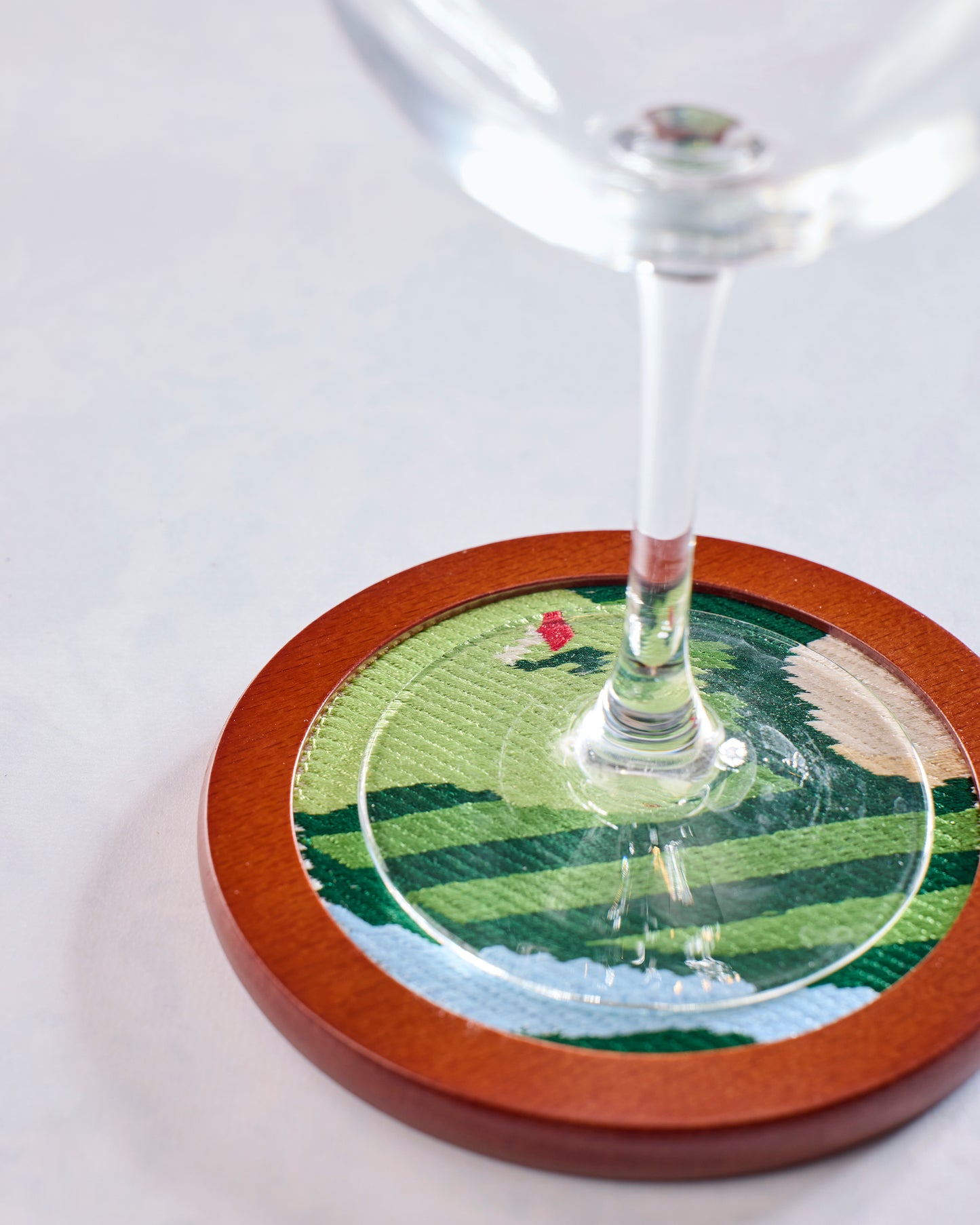Green Combo - Stitched Golf Coasters - The Wine Savant / Khen Glassware