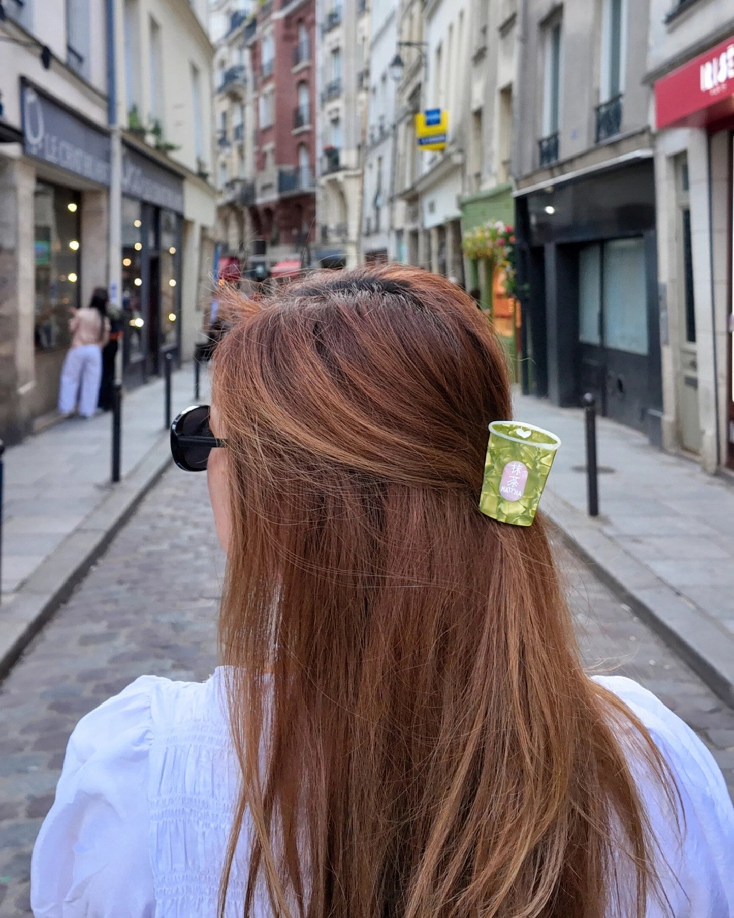 Green - Hand painted Mini Matcha Claw Hair Clip - Solar Eclipse