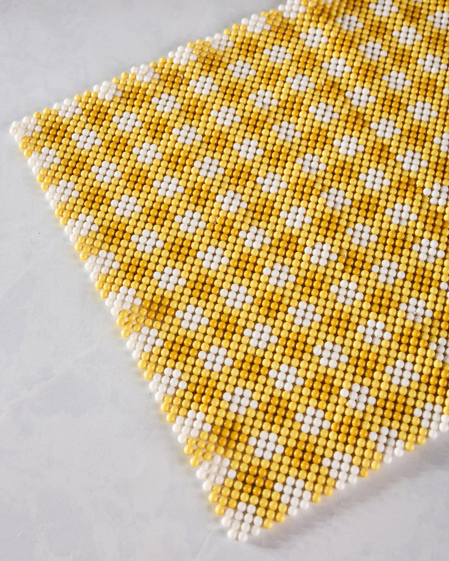 Yellow Check - Beaded Table Runner - Hazel Mazel - Printfresh