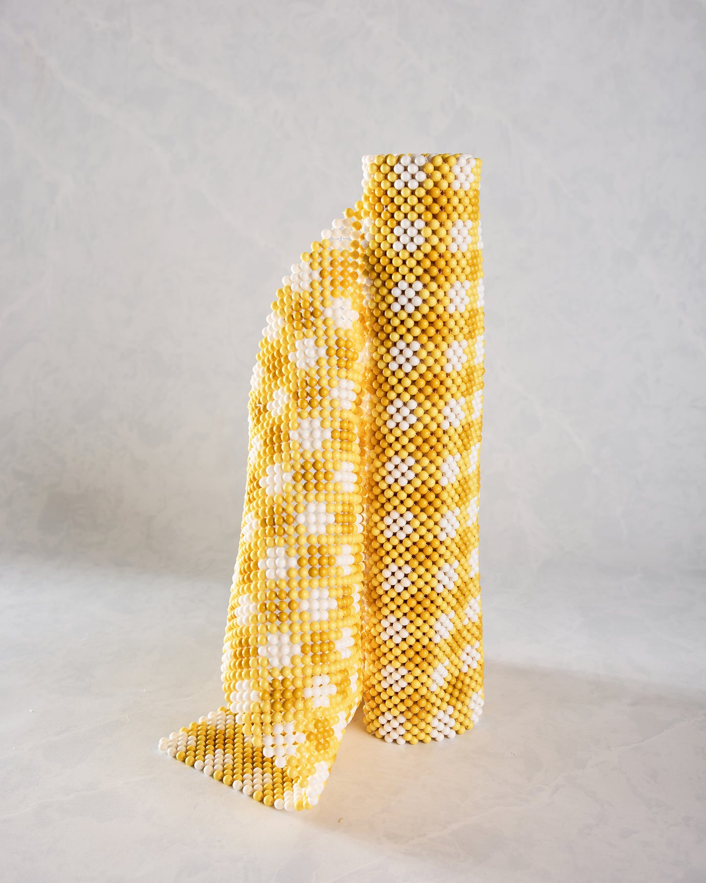 Yellow Check - Beaded Table Runner - Hazel Mazel - Printfresh