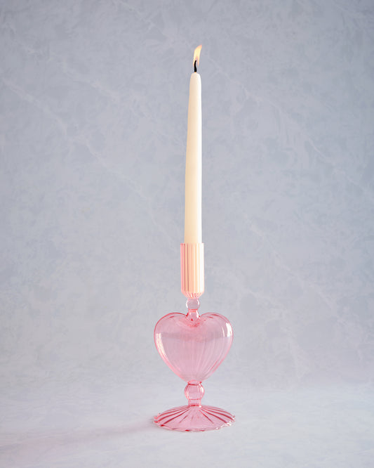Abbott - Heart Taper Holder - Pink - Printfresh