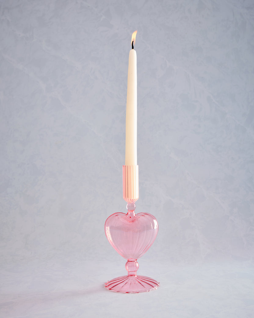 Abbott - Heart Taper Holder - Pink - Printfresh