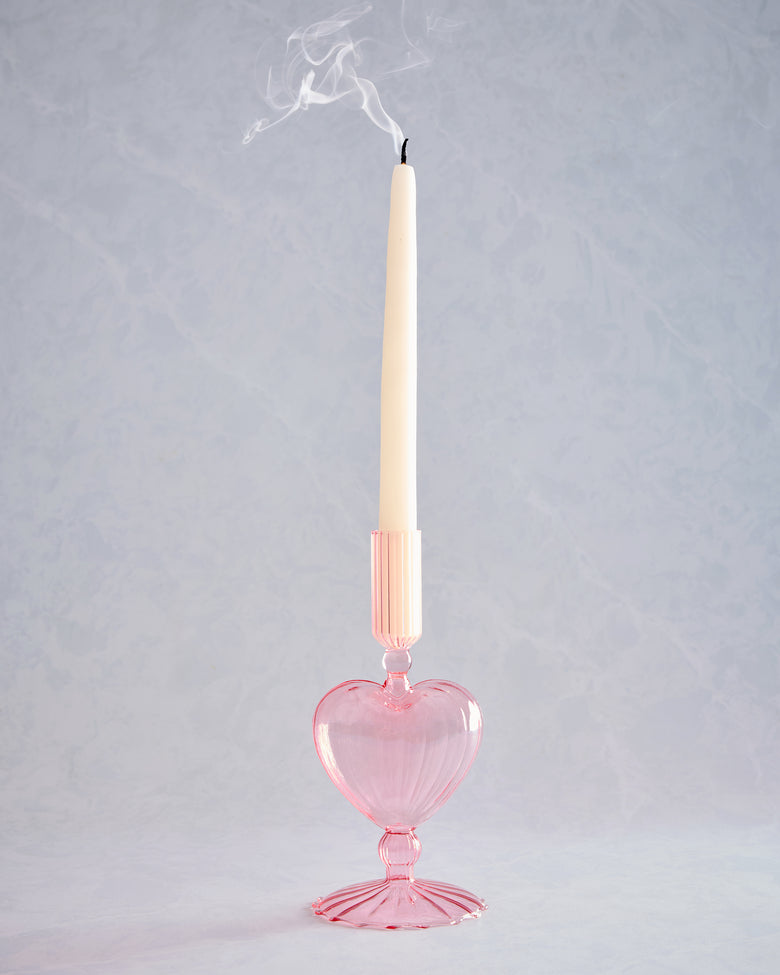 Abbott - Heart Taper Holder - Pink - Printfresh