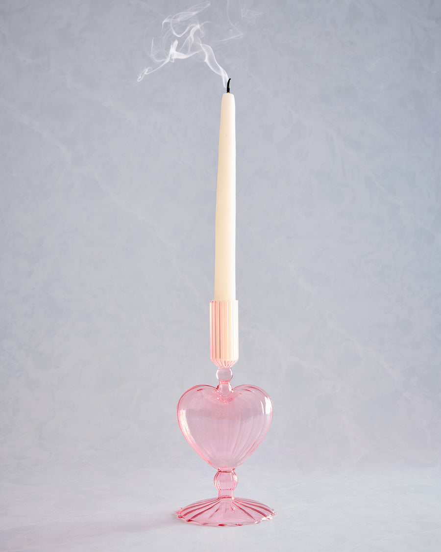 Pink - Heart Taper Holder - Abbott - Printfresh