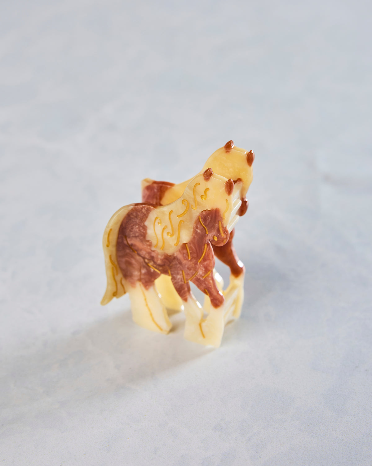 Brown Combo - Hand Painted Horse Claw Clip - Solar Eclipse - Printfresh