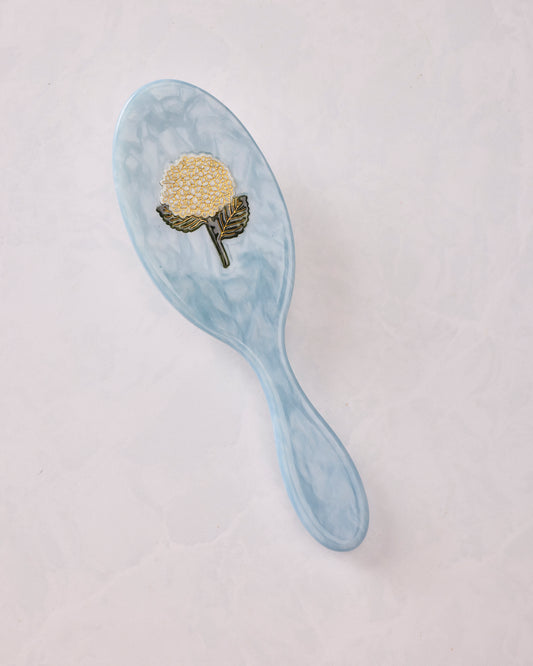 Blue Combo - Hand Painted Hydrangea Amazing Hair Day Brush - Solar Eclipse - Printfresh