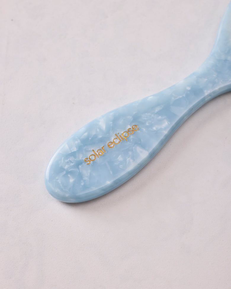 Blue Combo - Hand Painted Hydrangea Amazing Hair Day Brush - Solar Eclipse - Printfresh