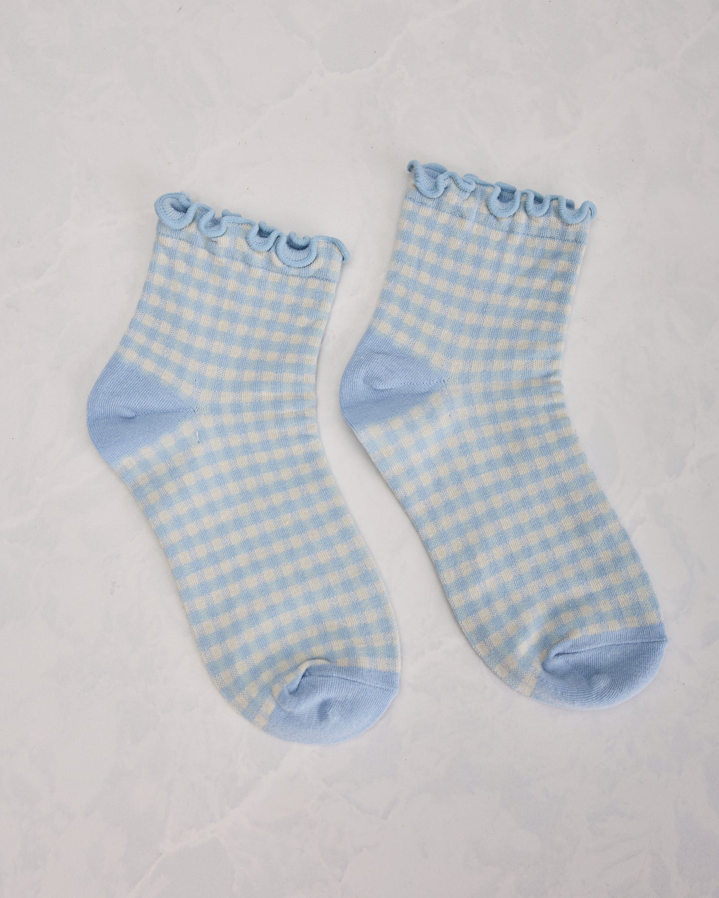 Blue Check - Gingham Anklet Sock - Infinity Classics - Printfresh